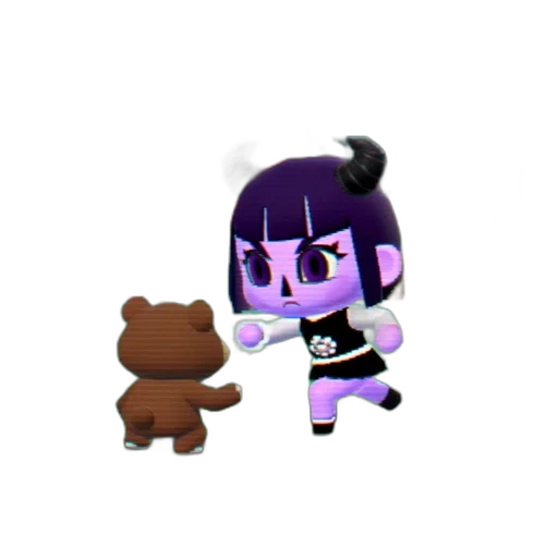 creature, animal, staff, cartoon, pixel art, 3d render, concept art, dark transparent PNG cut-out