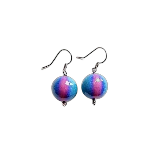 jewelry, pair, colorful, striped, beads, gradient, blue, purple transparent PNG cut-out