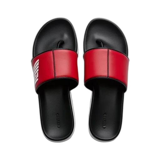 shoes, pair, black, red, flip-flop, sandals, white, sole transparent PNG cut-out