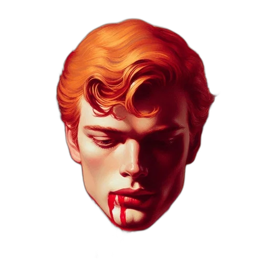 face, mask, photorealistic, concept art, pixel art, vaporwave, red, dark transparent PNG cut-out