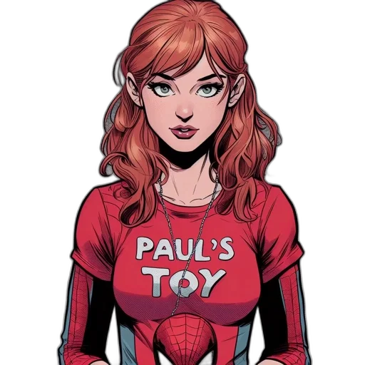 comic book art, cartoon, concept art, fantasy art, red, animated, female, character transparent PNG cut-out
