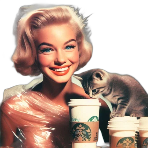 animal, photorealistic, vaporwave, concept art, comic book art, earth tones, woman, 1950s-style transparent PNG cut-out