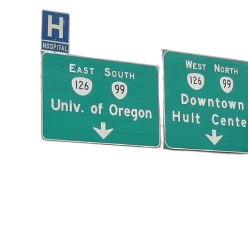 green, highway, signs, point, university, oregon, downtown, hult transparent PNG cut-out