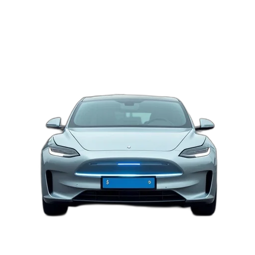 car, robot, 3d render, photorealistic, silver, electric, blue, license transparent PNG cut-out