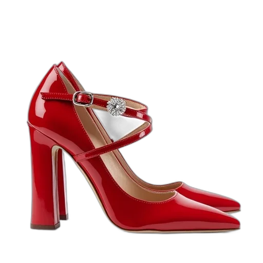 shoes, red, pair, high-heeled, glossy, finish, pointed, toe transparent PNG cut-out