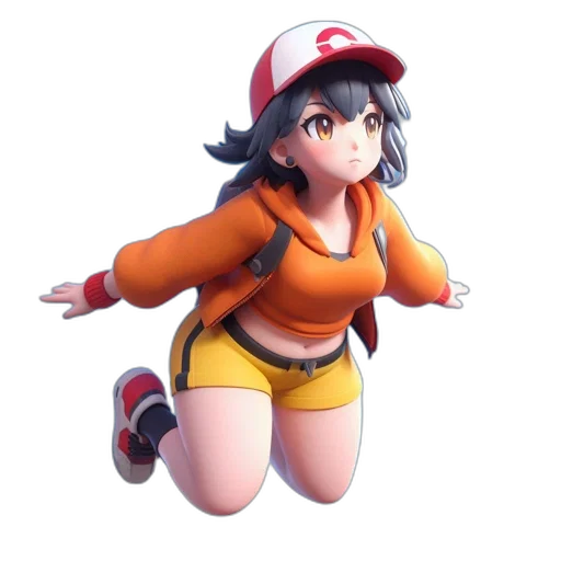 hat, dress, staff, weapon, 3d render, concept art, pixel art, anime transparent PNG cut-out