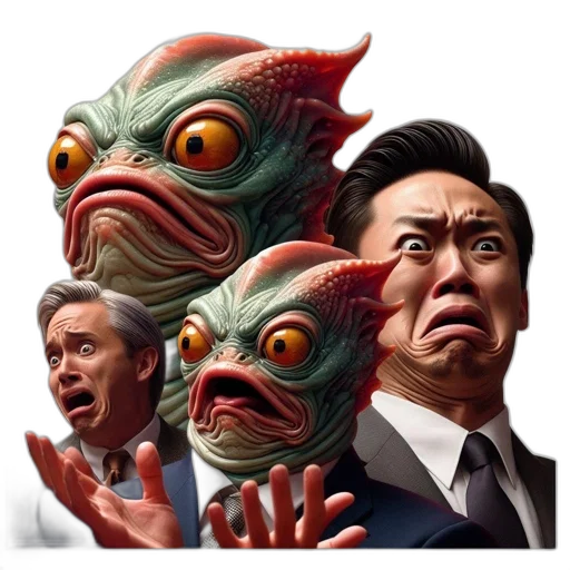 mask, face, creature, concept art, photorealistic, comic book art, two, humans transparent PNG cut-out