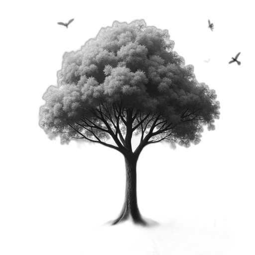 tree, crown, animal, staff, photorealistic, concept art, fantasy art, pencil sketch transparent PNG cut-out