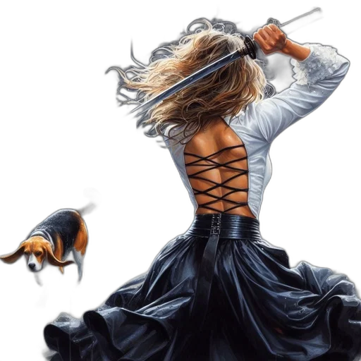 dress, hair, concept art, fantasy art, photorealistic, comic book art, fire, during transparent PNG cut-out