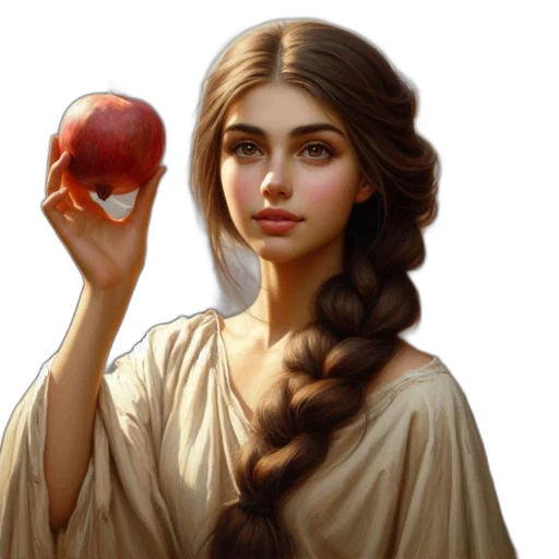 crown, jewelry, fantasy art, photorealistic, concept art, oil painting, red, woman transparent PNG cut-out