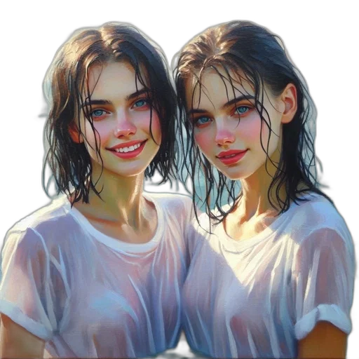 face, photorealistic, oil painting, pixel art, concept art, rain, underwater, neon lights transparent PNG cut-out