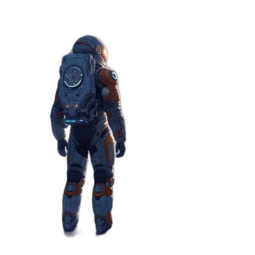 jacket, robot, creature, mask, concept art, 3d render, pixel art, cyberpunk transparent PNG cut-out