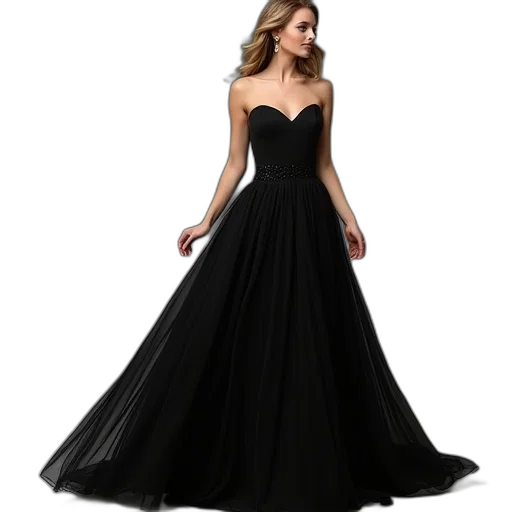 dress, photorealistic, dark, line transparent PNG cut-out