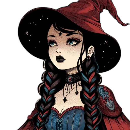 dress, fantasy art, comic book art, concept art, cartoon, red, dark, illustrated transparent PNG cut-out