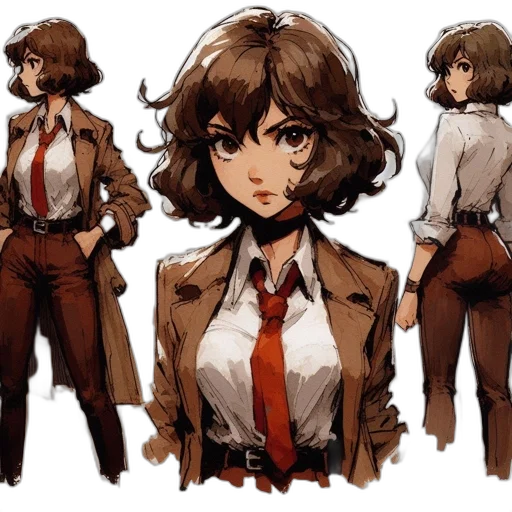 jacket, staff, concept art, anime, comic book art, pixel art, earth tones, dark transparent PNG cut-out