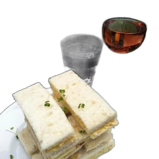 food, 3d render, photorealistic, plate, sandwiches, glass, water, rose transparent PNG cut-out