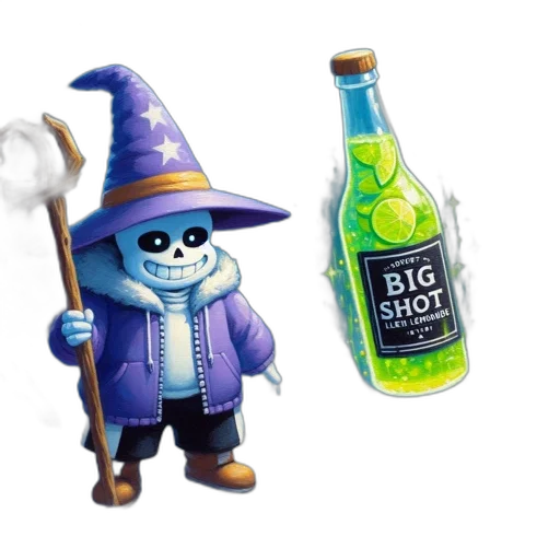 bottle, jacket, staff, food, concept art, 3d render, pixel art, blue transparent PNG cut-out