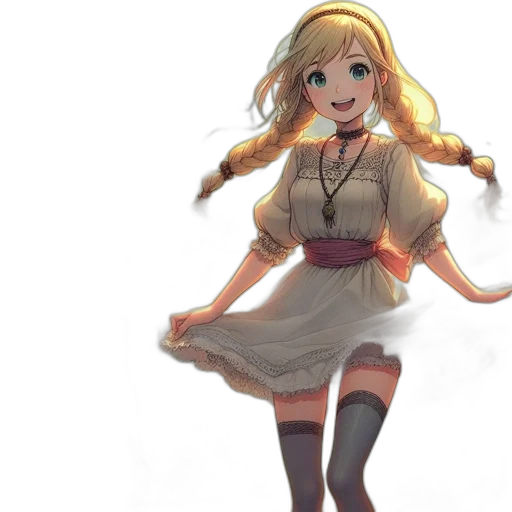 dress, staff, anime, concept art, fantasy art, pixel art, golden, earth tones transparent PNG cut-out