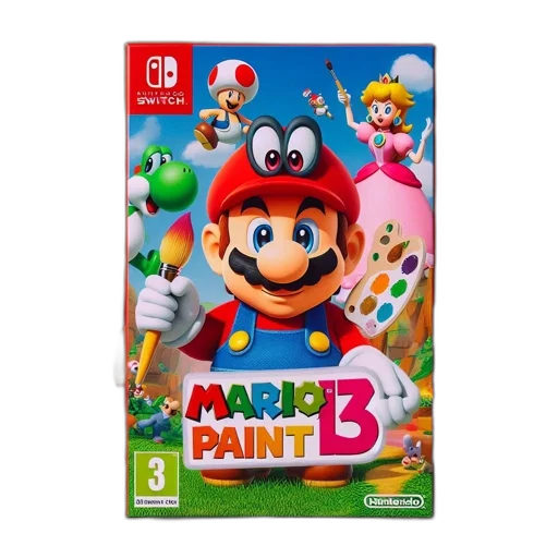 3d render, concept art, pixel art, nintendo, switch, game, box, titled transparent PNG cut-out