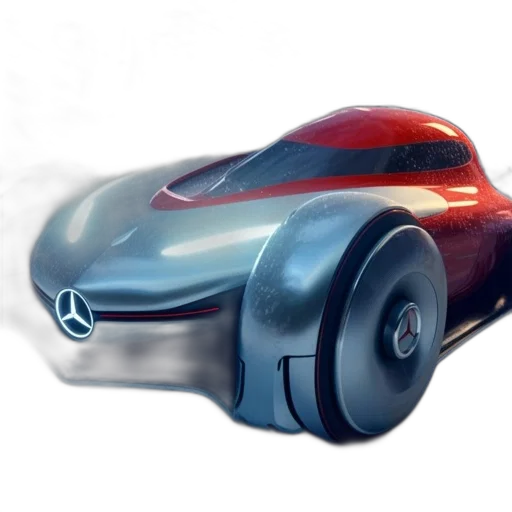 car, 3d render, concept art, photorealistic, futuristic, red, silver, mercedes-benz transparent PNG cut-out