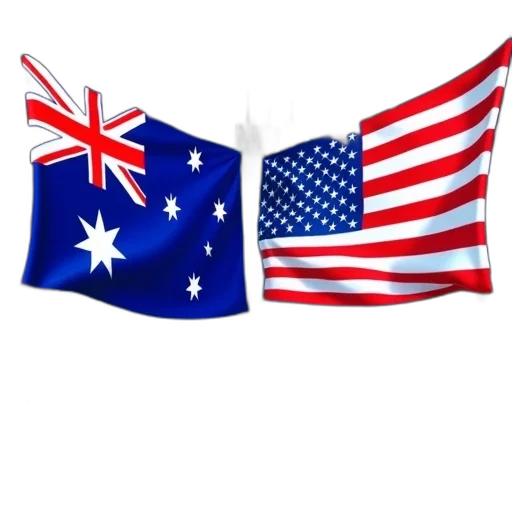 image, displays, two, flags, one, left, representing, australia transparent PNG cut-out