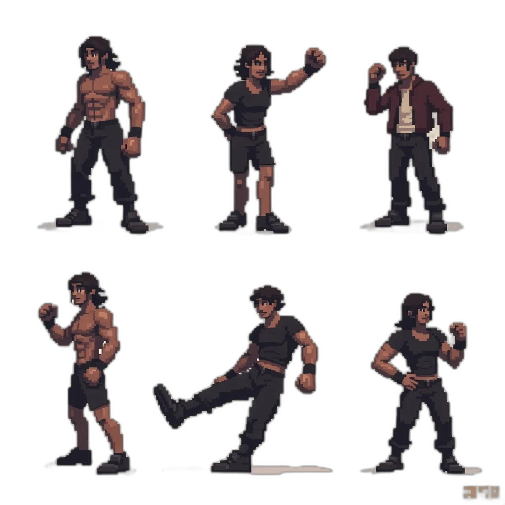pixel art, concept art, 3d render, comic book art, collection, pixel, art, characters transparent PNG cut-out