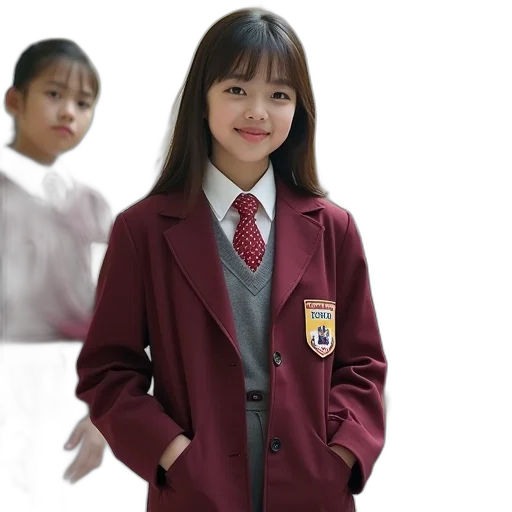 jacket, photorealistic, 3d render, oil painting, whole, school, uniform, supplier transparent PNG cut-out