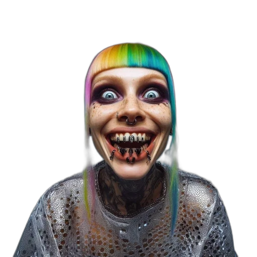 creature, face, mask, animal, cyberpunk, concept art, photorealistic, 3d render transparent PNG cut-out