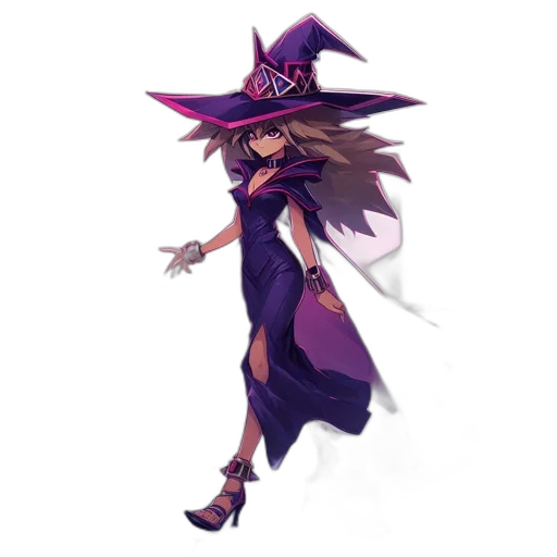 staff, hat, dress, concept art, fantasy art, pixel art, anime, dark transparent PNG cut-out