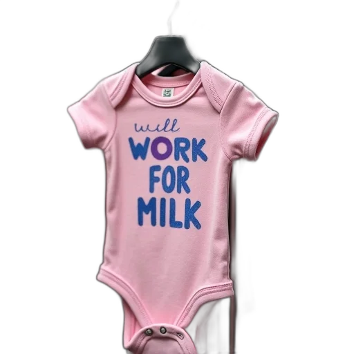 pink, baby, onesie, graphic, design, reads, will, work transparent PNG cut-out