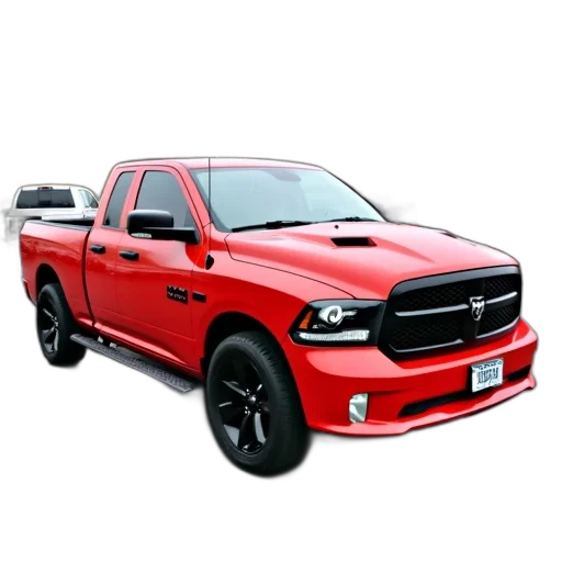 car, photorealistic, 3d render, red, pickup, truck, parked, lot transparent PNG cut-out