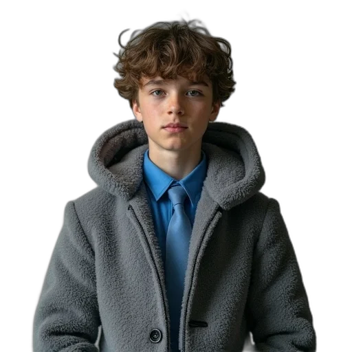 jacket, staff, photorealistic, 3d render, concept art, cartoon, young, man transparent PNG cut-out