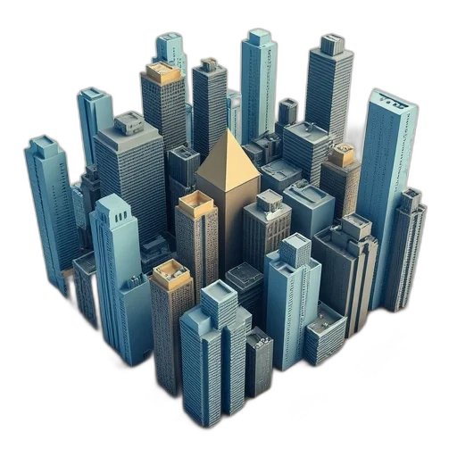 building, 3d render, concept art, principles transparent PNG cut-out
