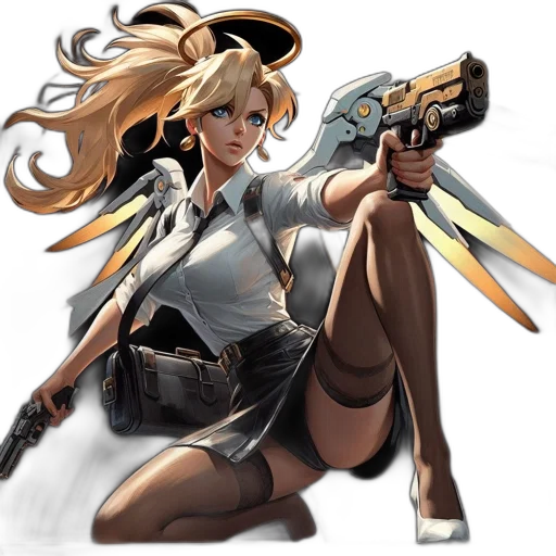 weapon, staff, concept art, anime, comic book art, fantasy art, animated, female transparent PNG cut-out