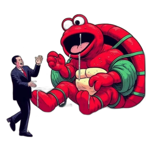 concept art, anthropomorphic, red, turtle, sits, city, street, startled transparent PNG cut-out