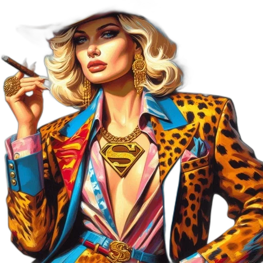 jacket, jewelry, comic book art, concept art, cartoon, photorealistic, woman, wearing transparent PNG cut-out