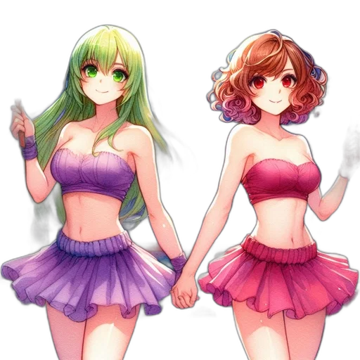 dress, anime, pixel art, concept art, fantasy art, green, pastel, colorful transparent PNG cut-out