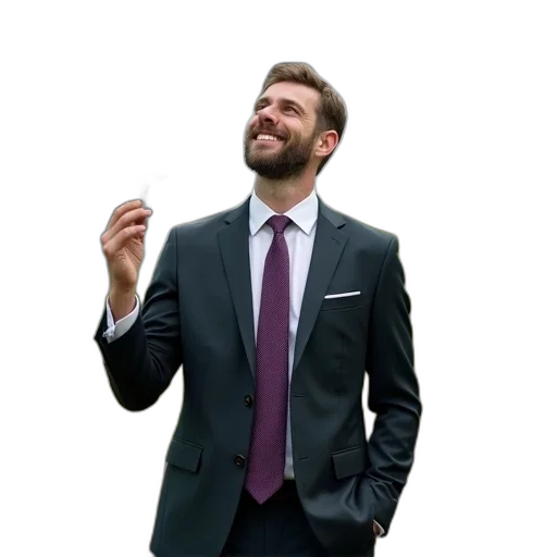 staff, jacket, umbrella, face, man, dark, suit, purple transparent PNG cut-out