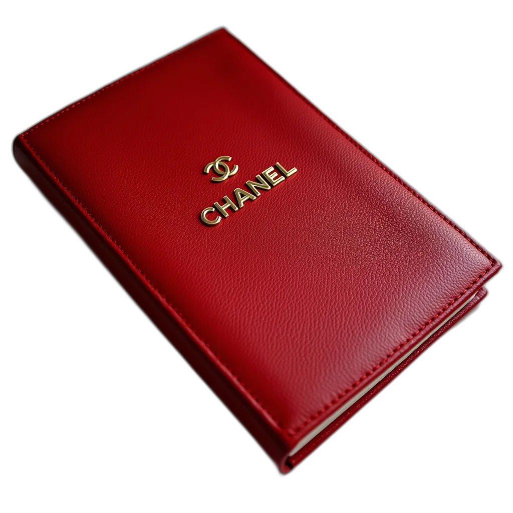 staff, jewelry, 3d render, photorealistic, red, leather-bound, notebook, gold transparent PNG cut-out