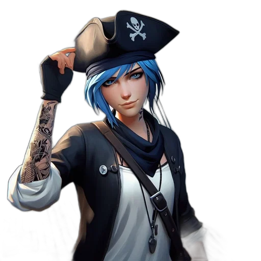 staff, hat, jacket, concept art, fantasy art, pixel art, cartoon, blue transparent PNG cut-out