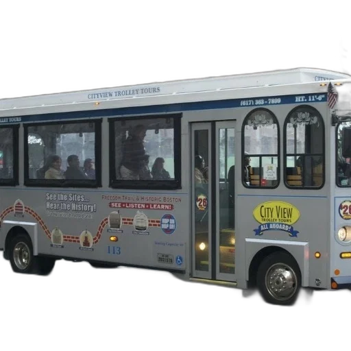 3d render, photorealistic, concept art, city, view, trolley, tours, bus transparent PNG cut-out