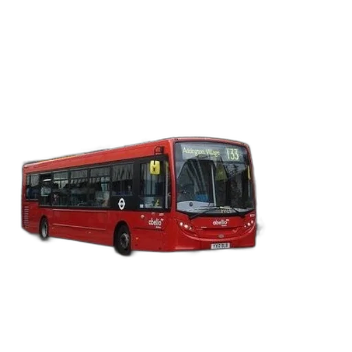 3d render, photorealistic, red, bus, parked, stop, destination, addington transparent PNG cut-out