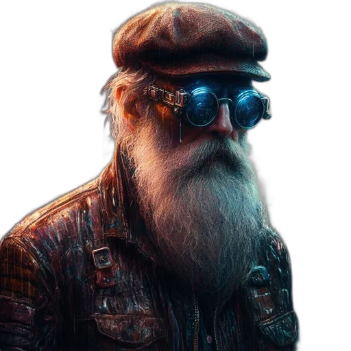 hat, face, jacket, animal, concept art, photorealistic, fantasy art, pixel art transparent PNG cut-out