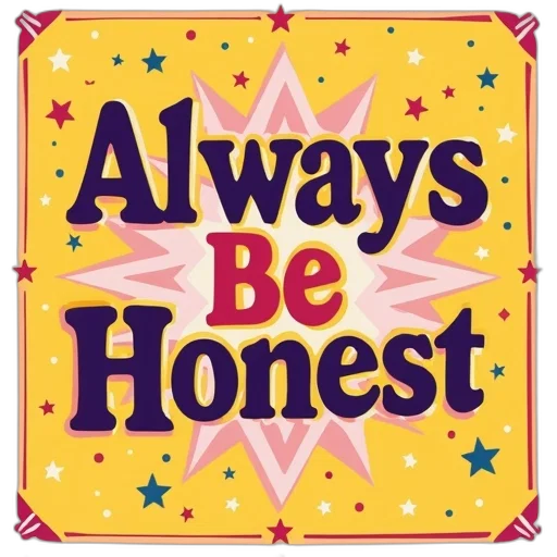 jewelry, colorful, poster, phrase, always, honest, large, bold transparent PNG cut-out