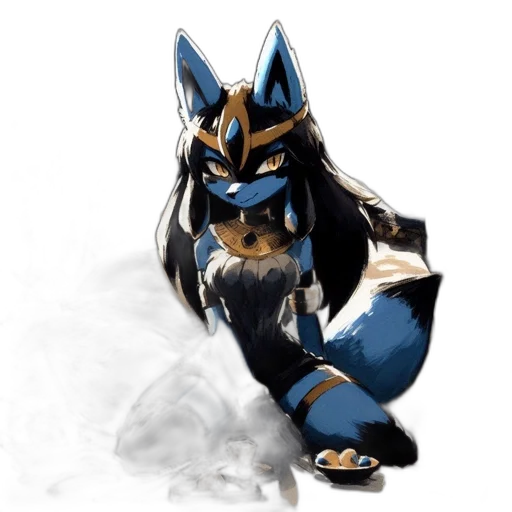 mask, staff, animal, fantasy art, concept art, pixel art, anime, blue transparent PNG cut-out