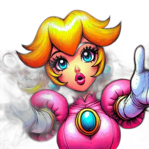 robot, concept art, vaporwave, 3d render, pixel art, blonde-haired, female, character transparent PNG cut-out