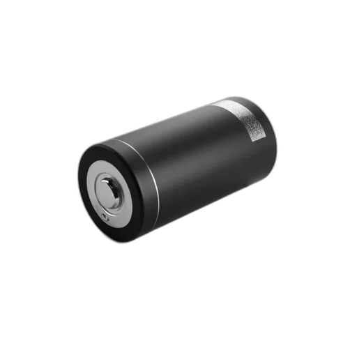 weapon, 3d render, black, battery, silver, label, lying, white transparent PNG cut-out