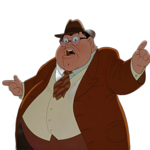 jacket, staff, concept art, cartoon, comic book art, chubby, man, brown transparent PNG cut-out