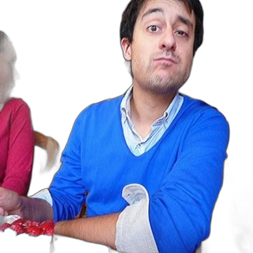 staff, 3d render, fire, man, blue, sweater, cutting, cake transparent PNG cut-out