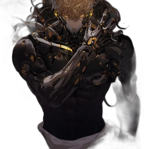 mask, weapon, robot, crown, cyberpunk, concept art, fantasy art, comic book art transparent PNG cut-out